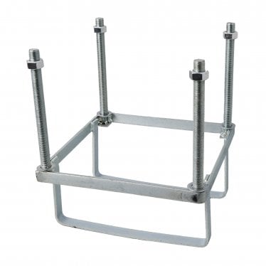 Large 250mm Foundation Frame Square - Galvanised Steel with 4 Threaded Bars