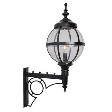 Victorian Style Large 1.47m Globe Wall Light With Decorative Arm - Steel