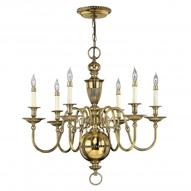 Hinkley Hinkley Cambridge 6 Light Chandelier - Burnished Brass