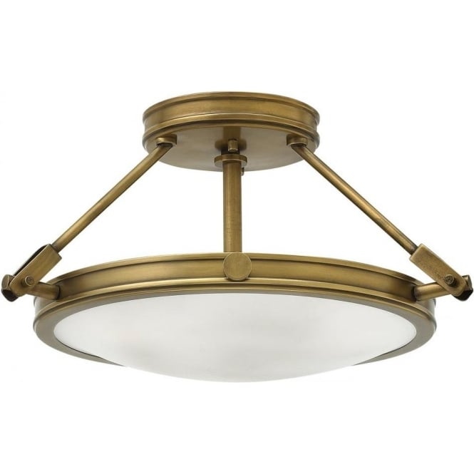 Hinkley Hinkley Collier 3 Light Small Semi-Flush Fitting - Heritage Brass