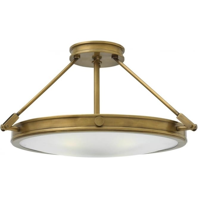 Hinkley Hinkley Collier 4 Light Large Semi-Flush Fitting - Heritage Brass