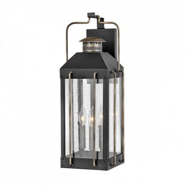 Fitzgerald 3 Light Large Wall Lantern - Textured Black & Burnished Bronze