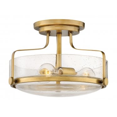 Harper Small Semi-Flush - Clear - Heritage Brass