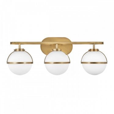 Hollis 3 Light Wall Light - Opal - Heritage Brass