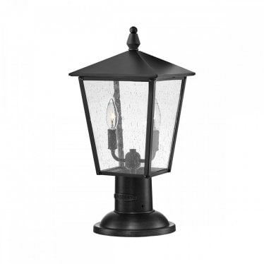 Huntersfield 2 Light Medium Pedestal Lantern - Black