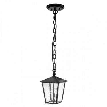 Huntersfield 3 Light Large Chain Lantern - Black