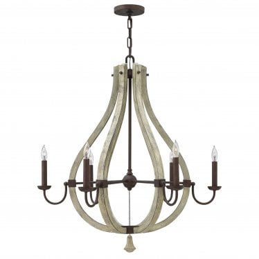 Middlefield 6 Light Chandelier - Iron Rust