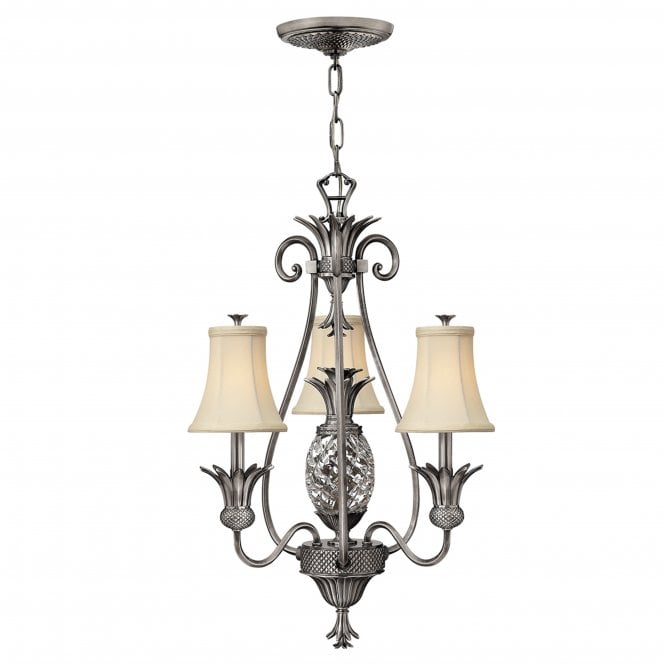 Hinkley Hinkley Plantation 3 Light Chandelier - Polished Antique Nickel