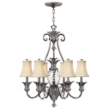 Plantation 7 Light Chandelier - Polished Antique Nickel