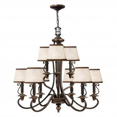 Plymouth 9 Light Chandelier - Olde Bronze