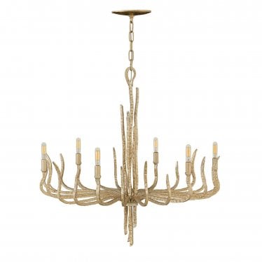 Spyre 6 Light Chandelier - Champagne Gold