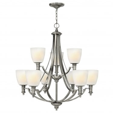 Truman 9 Light Chandelier - Antique Nickel