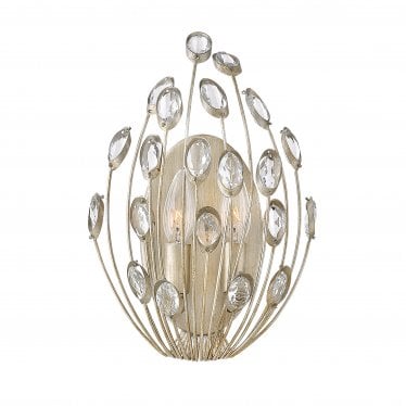 Tulah 2 Light Wall Light - Silver Leaf