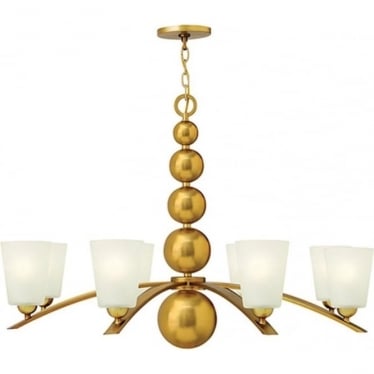 Zelda 8 Light Chandelier - Vintage Brass