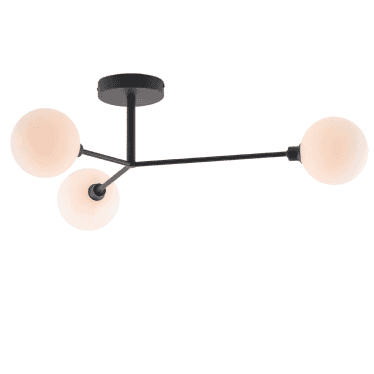 Flush 3 Light Ceiling Light - Charcoal