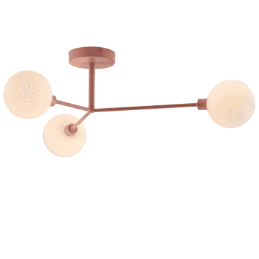 Flush 3 Light Ceiling Light - Pink