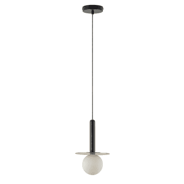 Plate Pendant Ceiling Light - Charcoal & Brass