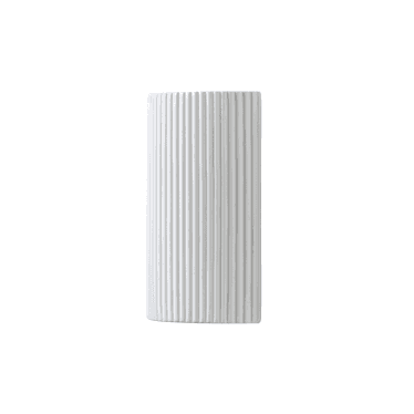 Ribbed Ceramic Pillar Wall Light - White