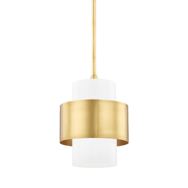 Corinth 1 Light Small Pendant - Aged Brass