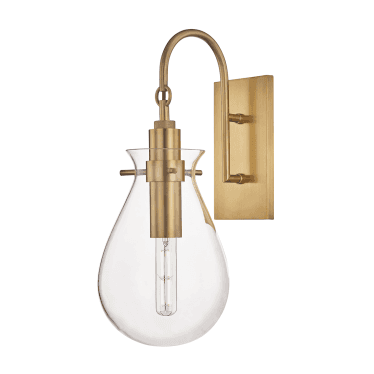 Ivy 1 Light Wall Sconce Light - Aged Brass