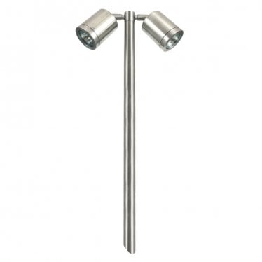 Twin Pole Light GU10 - Stainless Steel - Mains