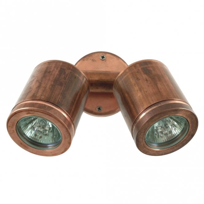 Hunza Outdoor Lighting Hunza Outdoor Lighting Twin Wall Spot GU10 - Copper - Mains