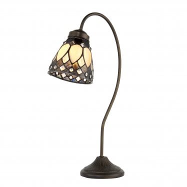 Brooklyn Swan Neck Table Lamp - Tiffany Glass