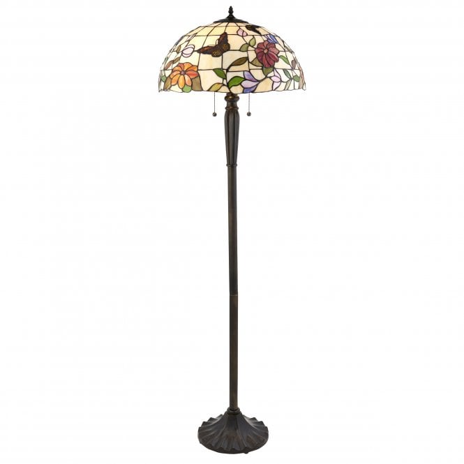 Interiors 1900 Interiors 1900 Butterfly Floor Lamp - Tiffany Glass