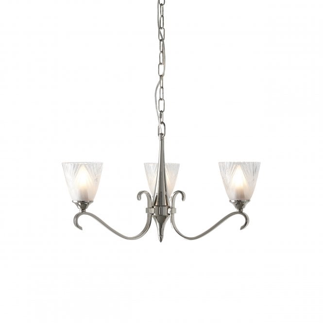 Interiors 1900 Interiors 1900 Columbia 3 Light Pendant - Polished Nickel with Clear & Frosted Glass