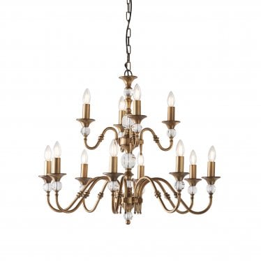 Polina 12 Light Pendant - Antique Brass