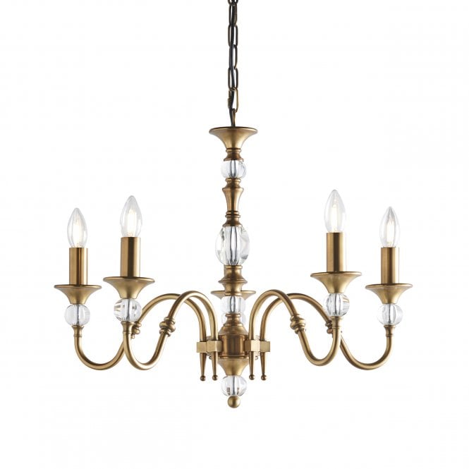 Interiors 1900 Interiors 1900 Polina 5 Light Pendant - Antique Brass