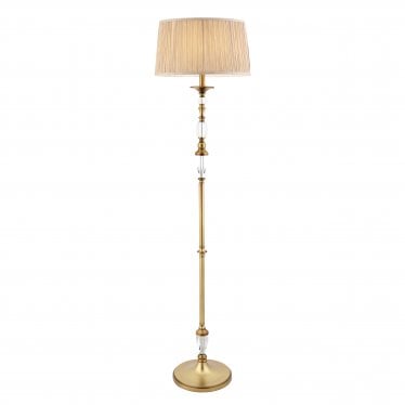 Polina Floor Lamp - Antique Brass & Beige Shade