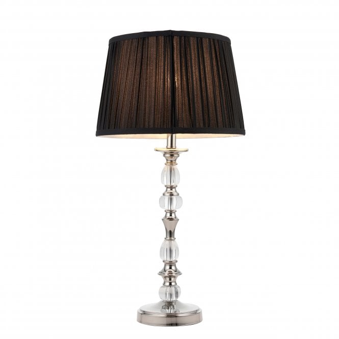 Interiors 1900 Interiors 1900 Polina Medium Table Lamp - Nickel & Black Shade