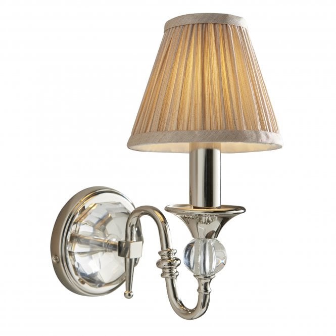 Interiors 1900 Interiors 1900 Polina Single Wall Light - Nickel & Beige Organza Shade