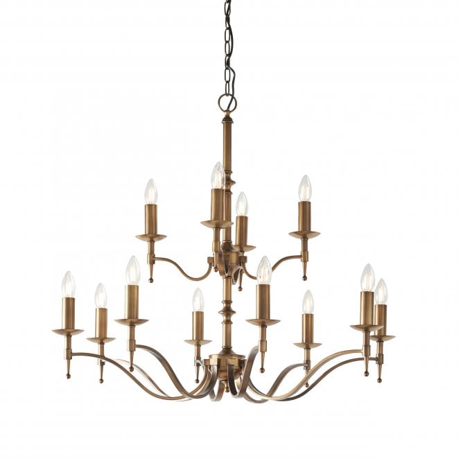 Interiors 1900 Interiors 1900 Stanford 12 Light Pendant - Antique Brass