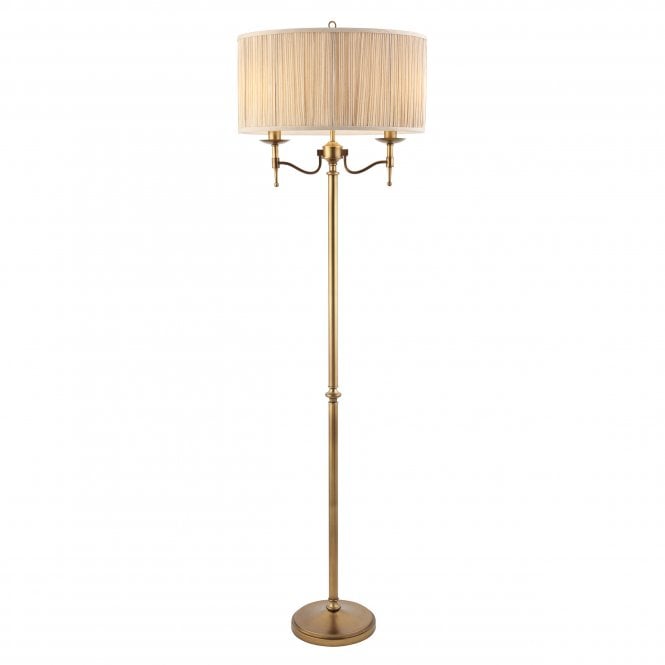 Interiors 1900 Interiors 1900 Stanford Floor Lamp - Antique Brass & Beige Shade