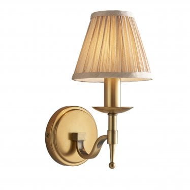 Stanford Single Wall Light - Antique Brass & Beige Organza Shade