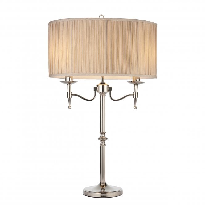 Interiors 1900 Interiors 1900 Stanford Table Lamp - Nickel & Beige Shade