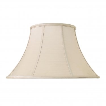 Zara 18" Tapered Cylinder Shade - Oyster Silk & Gloss White - Shade Only