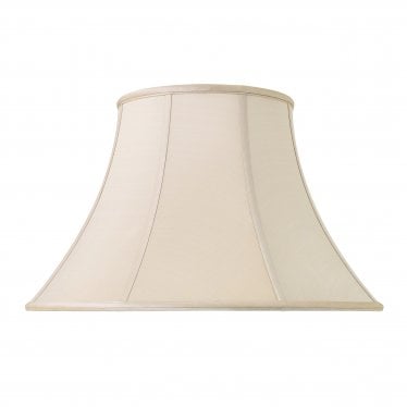 Zara 20" Tapered Cylinder Shade - Oyster Silk & Gloss White - Shade Only