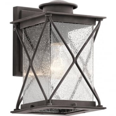 Argyle Single Small Outdoor Wall Light - Weathered Zinc