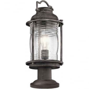 Ashland Bay Single Medium Pedestal Lantern - Weathered Zinc