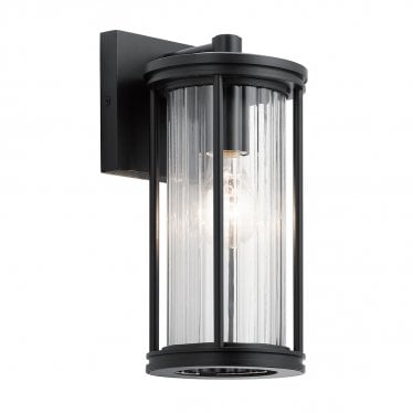 Barras Single Small Wall Lantern - Black