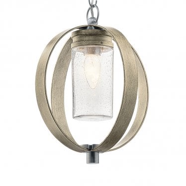 Grand Bank Single Outdoor Pendant - Distressed Antique Grey