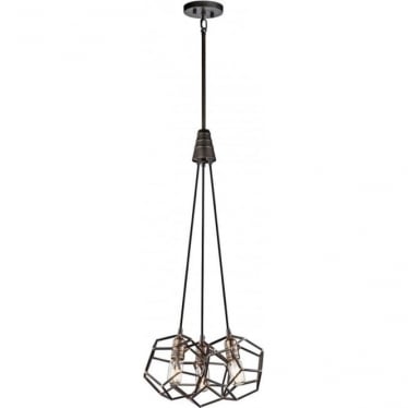 Rocklyn 3 Light Chandelier - Raw Steel