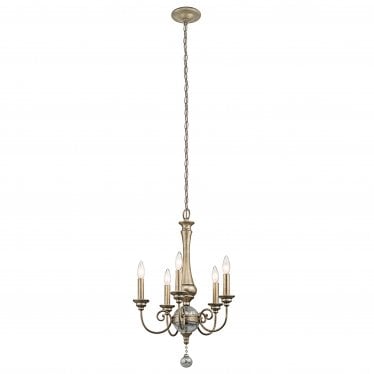 Rosalie 5 Light Mini Chandelier - Sterling Gold