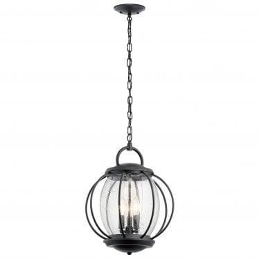 Vandalia 3 Light Large Chain Lantern - Textured Black