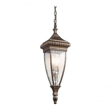 Venetian Rain 2 Light Chain Lantern - Brushed Bronze