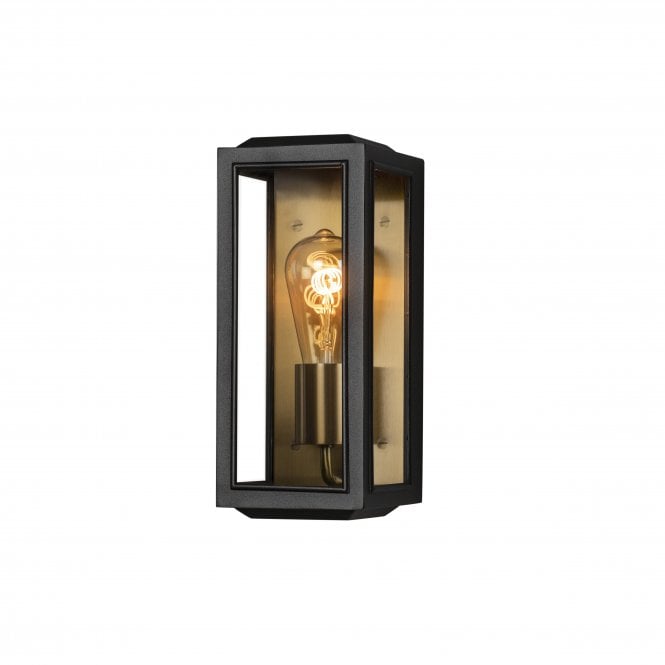 Konstsmide Konstsmide Carpi Small Half Lantern - Matt Black & Brass