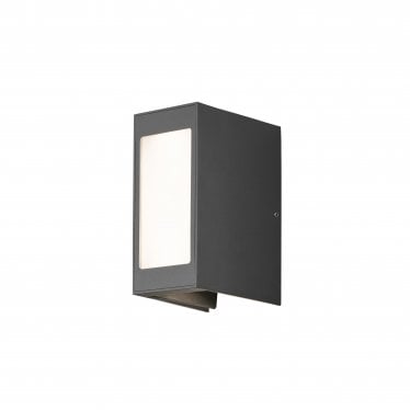 Cremona Rectangular Opal LED Up/Down Wall Light - Anthracite